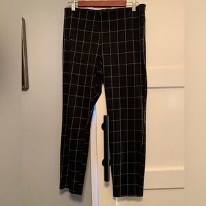 a new day Black and White Grid Pattern Cropped Pants
